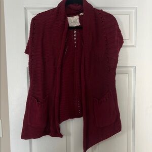 Anthropologie Angel of the North dark red sweater XS/S